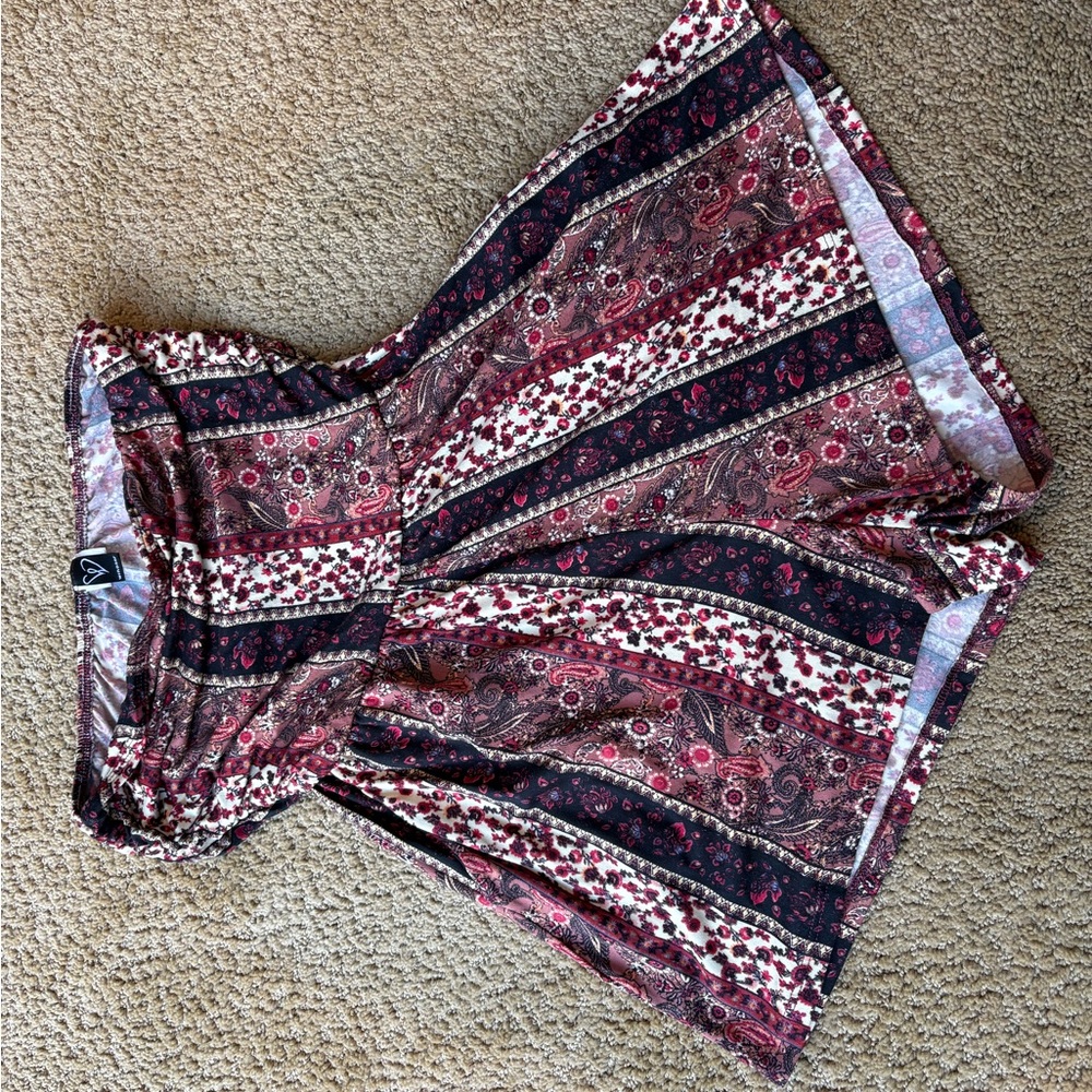 Windsor Burgundy and Black Patterned Romper